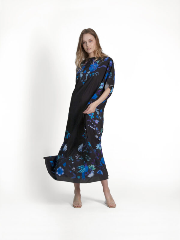 Unimoon siidist kaftan-kleit - Image 8