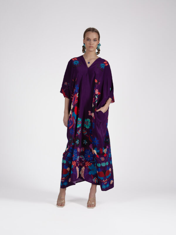 Unimoon siidist kaftan-kleit - Image 5