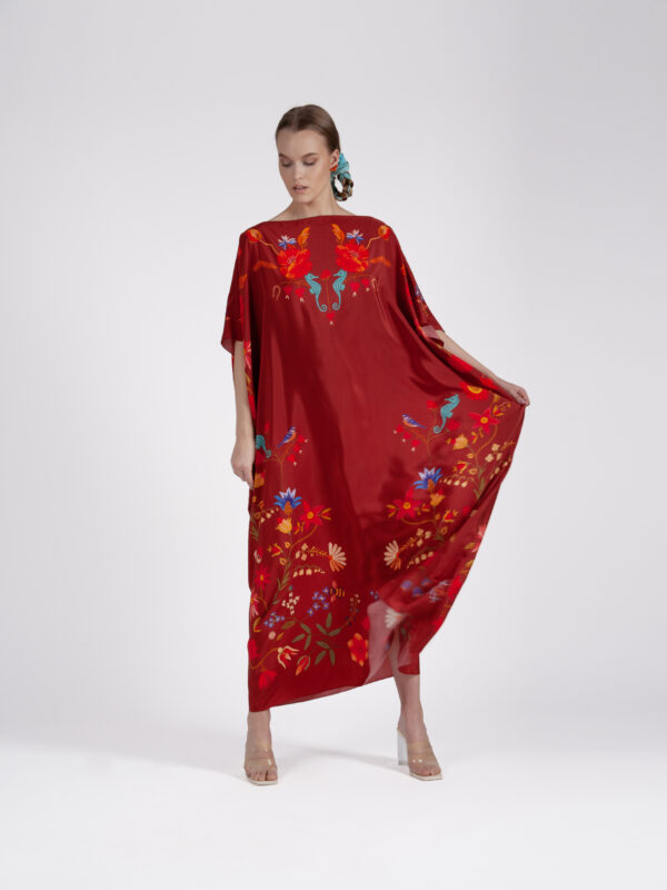 Unimoon siidist kaftan-kleit - Image 3