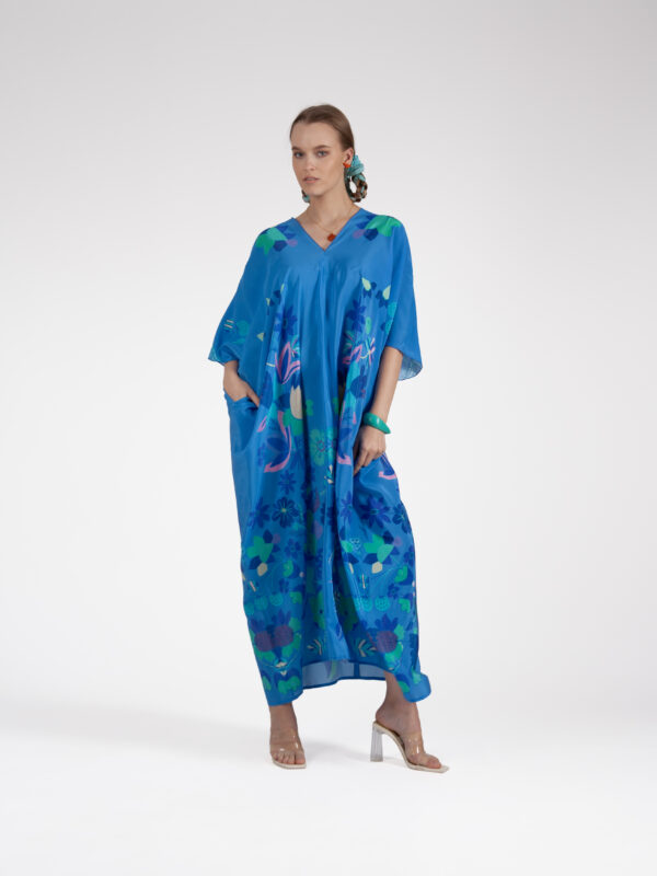 Unimoon siidist kaftan-kleit - Image 4