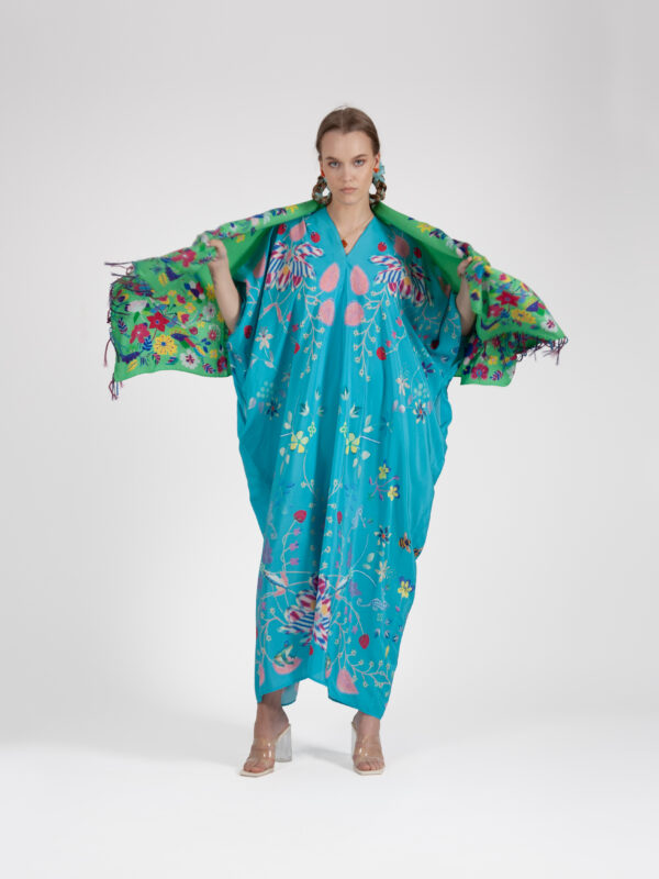 Unimoon siidist kaftan-kleit - Image 3