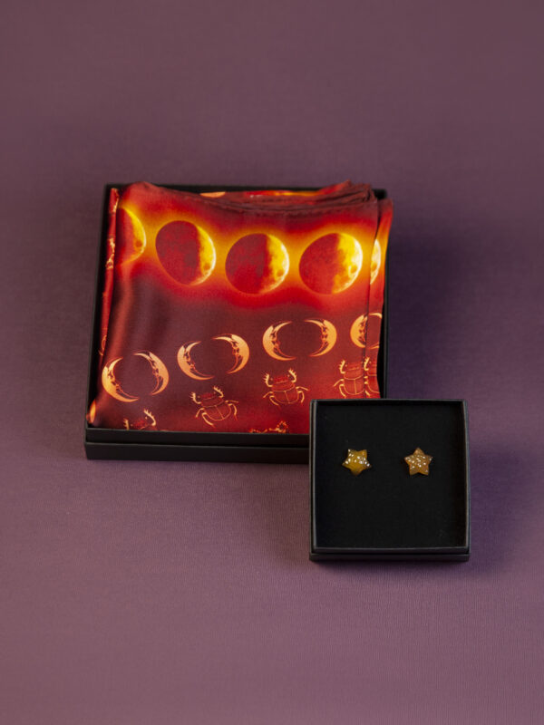 Kingikombo - siidrätik ja kõrvarõngad