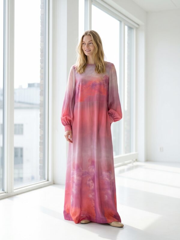 Tæwas Silk Dress with Sleeves
